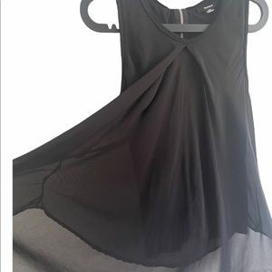 RUDSAK: Black sheer double layer sleeveless top